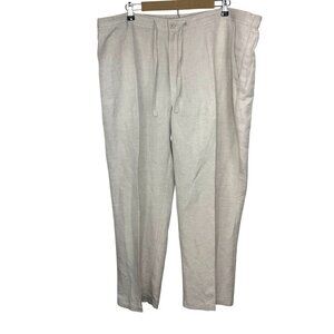 Cubavera Natural Oatmeal Linen Blend Drawstring waist Lounge Pants Men's 2XL